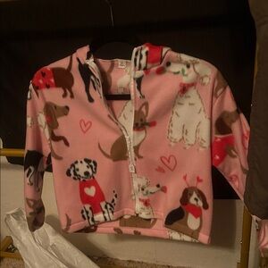 Pink Dog Print Kids Sweater